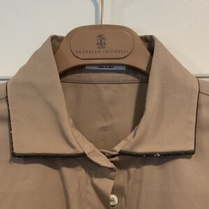 Brunello Cucinelli Beige Dress Shirt with hanger